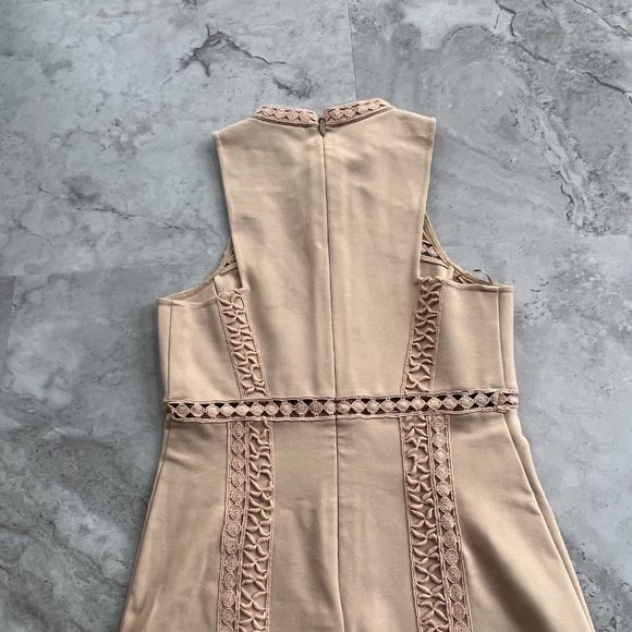 Free People Nude Skyscraper Bodycon Mini Dress Crochet Womens Small S - Picture 4 of 8